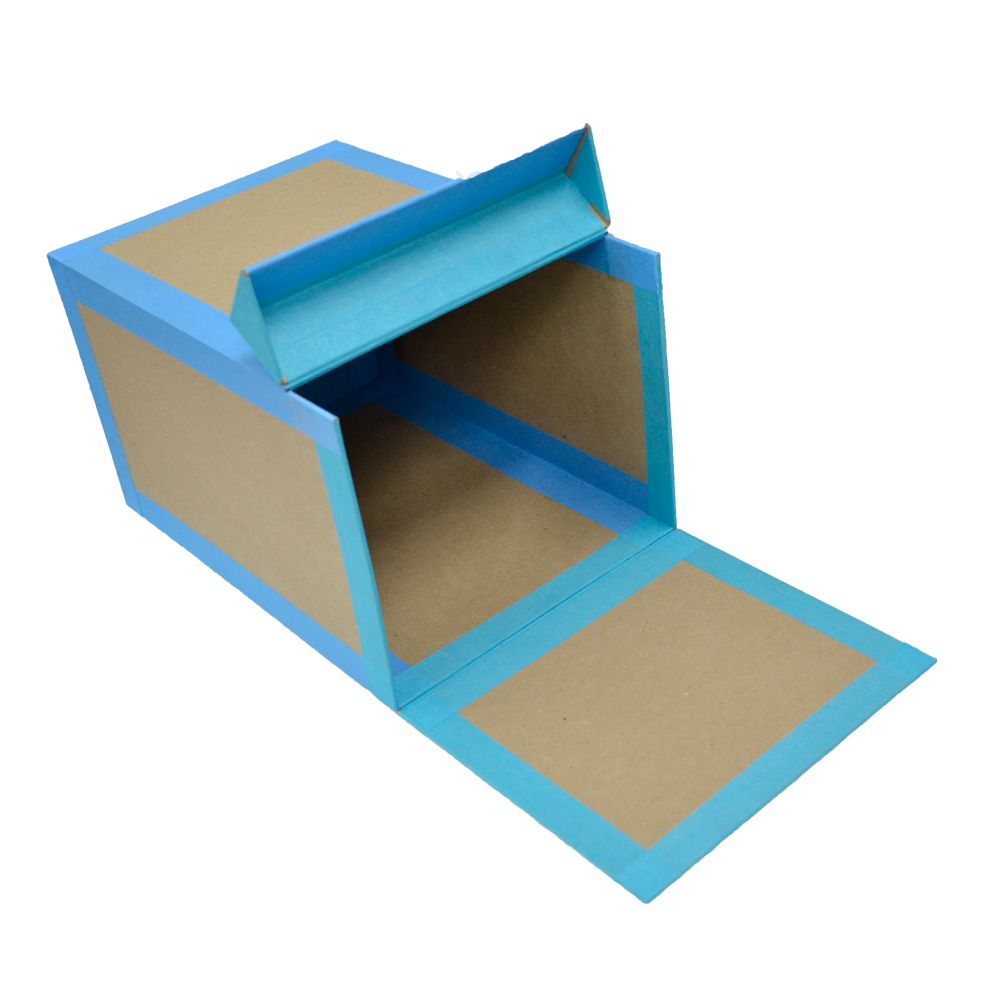 Короб архівний з відкидною кришкою, горизонтальний, 380х270х230 мм, окантовка з коленкору, ЕСО_504